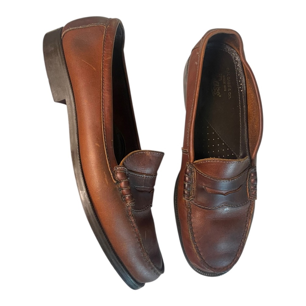 GH Bass Vintage Penny Loafers Brown Leather Made In USA Size 10